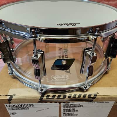 Ludwig *Pre-Order* Vistalite Clear 6.5x14" Zep Bonham Snare Drum Molded Acrylic with Bowtie Lugs | Made in the USA | NEW | Special Order | Authorized Dealer image 4