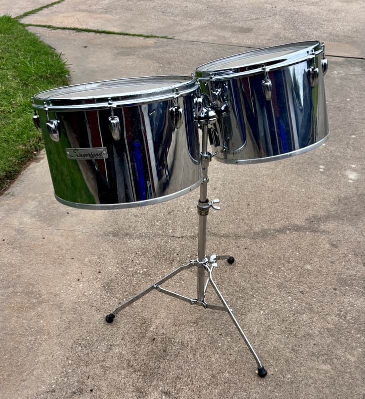 70s Slingerland Chrome 14-16 Concert Tom Set image 1