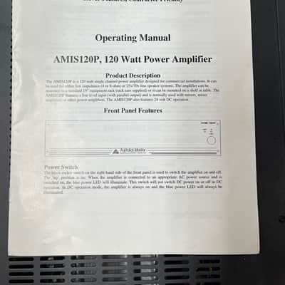 Australian Monitor Power Amplifier AMIS120P 120 Watt Amplifier image 3
