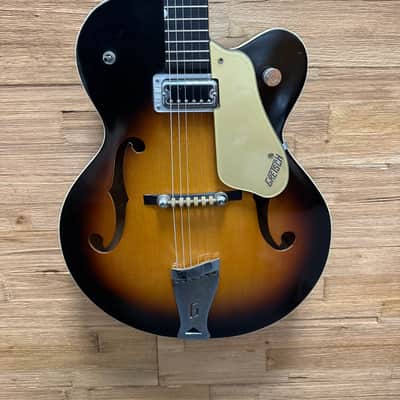 Gretsch 6124 Single Anniversary Hollow Body Guitar 1961 - Shaded Golden Sunburst w/non orig hard case image 5