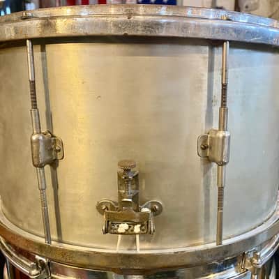 Vintage Leedy 1920s “8x14” ‘Multi-Model’ Nickel Over Brass Snare Drum image 1