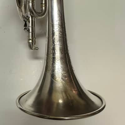Circa 1920 Brua C. Keefer Silver-Plated Bb/A Rotary-Change Cornet with Case & Slides image 10