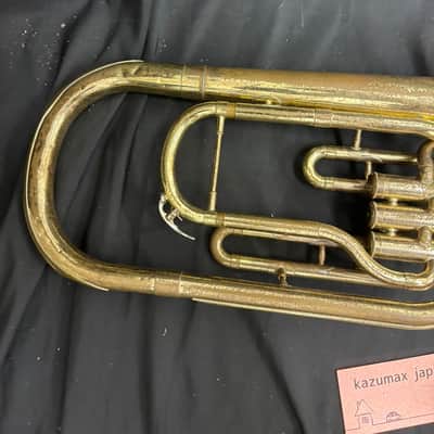 Yamaha YAH-201 Eb Alto Horn 3 Piston Vintage Brass Instrument Untested image 3