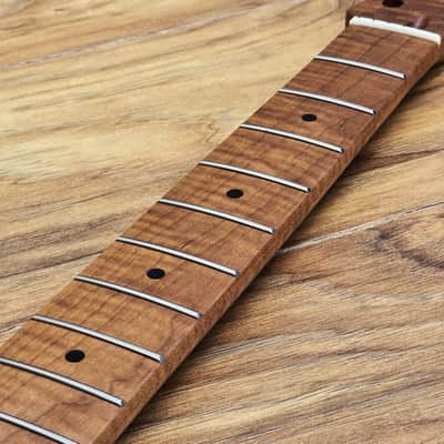 Telecaster Compatible Roasted Flame Maple Guitar Neck Satin image 9