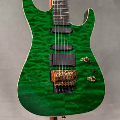 Charvel USA Custom Dinky EMG HSS FR Transparent Green 2004 w/ Hard Case - Quilted Maple image 13