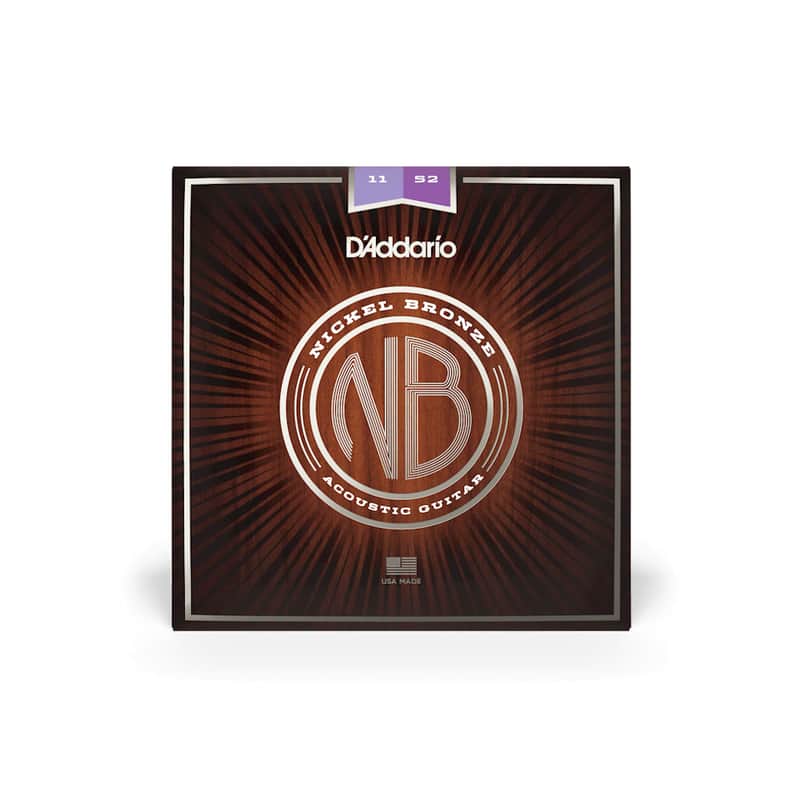 D'Addario - NB1152 - Nickel Bronze - Acoustic Guitar String Set - Custom Light Gauge - 11-52 (NB1152) image 1