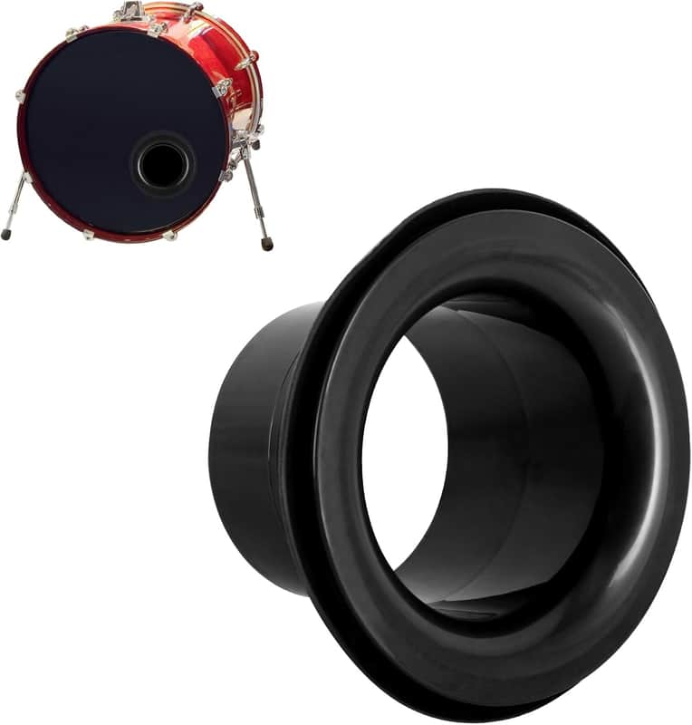 Bass Drum Enhancer Kick Drum Enhancer ABS Rubber Bass Drums Effect Amplifier Bass Hole Protection Speaker Expands LowEnd Frequency Enhancers Portable Drums Percussion Accessories Black image 1