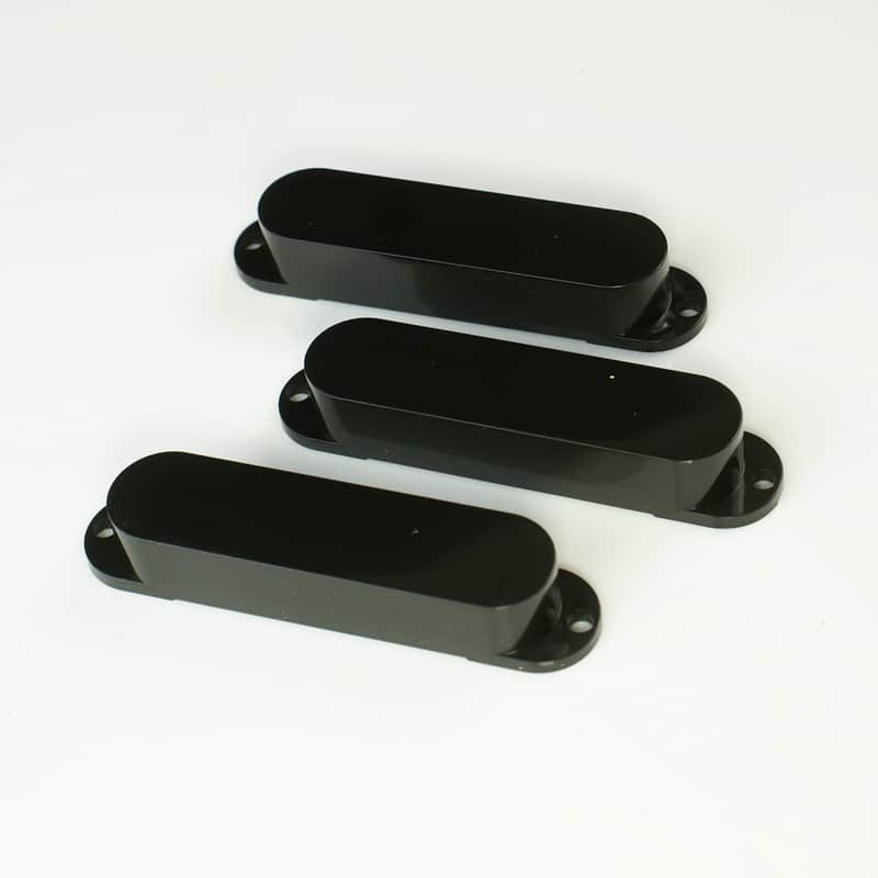 Replacement Strat Style Single Coil Guitar Pickup Cover Set ,No holes /Black image 1