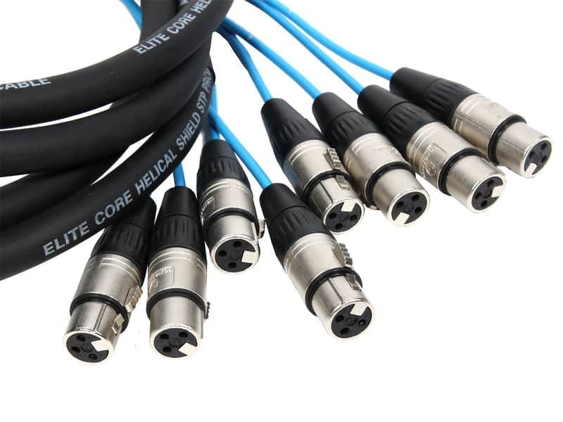 OSP PEX810 Elite Core 8-Channel Fan to Fan XLR Extension Snake - 10' image 1