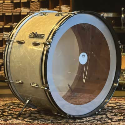 VINTAGE 1937-1938 WFL Zephyr Lug Drum Set in White Marine Pearl - 12x22, 8x12 14x16 image 6