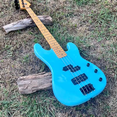 Vintage Chandler Precision Bass Guitar Parts P-Bass Plus 1980’s Project Daphne Blue image 7
