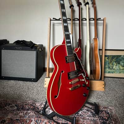 D'Angelico Deluxe SS Semi-Hollow Single Cutaway with Stop-Bar Tailpiece 2010s - Matte Cherry image 1