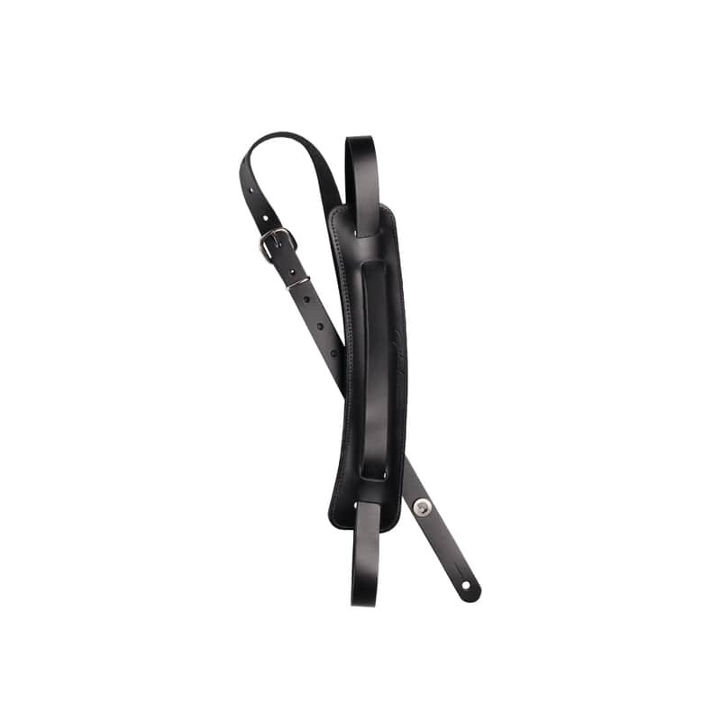 D'Addario John Lennon Signature Strap - Black Leather with Pad image 1