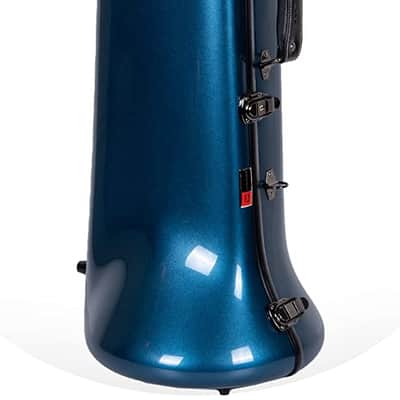 Crossrock Fiberglass Case fits for F-Trigger or Straight Trombone with removable shoulder straps-Blue image 1
