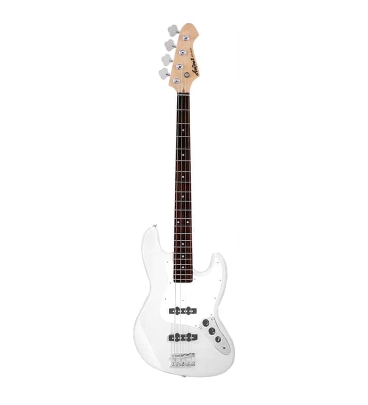 Aria STB-JB-WH STB Series Basswood Body Bolt-On Maple Neck 4-String Electric Bass Guitar image 1