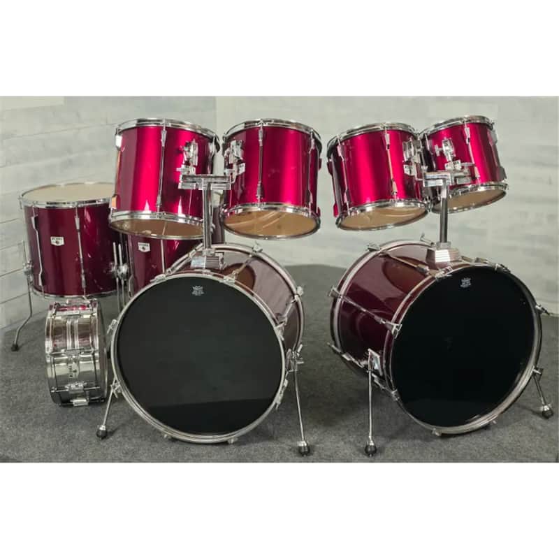 Used Tama Rockstar DX 9pc Drum Set Dark Red MIJ - Good image 1