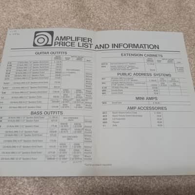 Vintage January 1978 Ampeg Amplifier Price List! Rare, Original Case Candy, Paperwork! image 2