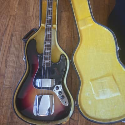 Vintage Short Scale Bass Off-Set (Teisco, etc.) - Sunburst w/ OHSC* image 1