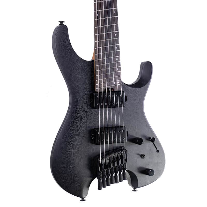 2026 Ibanez Quest QX527B WK Headless Multi-Scale 7 String Weathered Black image 1