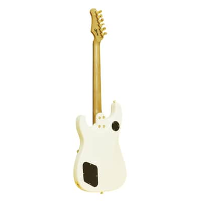 Stagg 30TH LEGACY WH 30th Anniversary Legacy Series Solid Mahogany Body Roasted Maple Neck 6-String Electric Guitar image 2