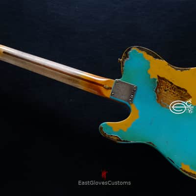 Fender Telecaster FSR Special Edition Deluxe Ash Seafoam Green over Butterscotch Heavy Aged Relic image 11