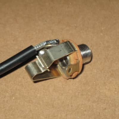 A+ 2010s Gibson control harness: 1 volume 500K audio long shaft pot + nut/washer, 1 tone 500K audio long shaft pot + nut/washer, wires, wire insulation, blue capacitor 0.022 uF, jack + nut/washer (NO switch, NO wires for connecting switch) image 19