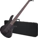 Schecter 2523 Stiletto Stealth-5 Black 5-String Bass Guitar Bundle w/Hardshell Case