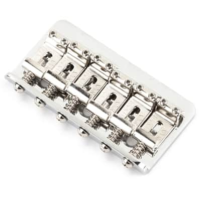 Fender Non Tremolo 6-Saddle Hardtail Classic/Standard Series Stratocaster Bridge Assembly Chrome image 2