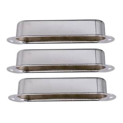 Stratocaster Metal Single Coil Pickup Covers (No Holes) - Chrome 3 Pcs image 5