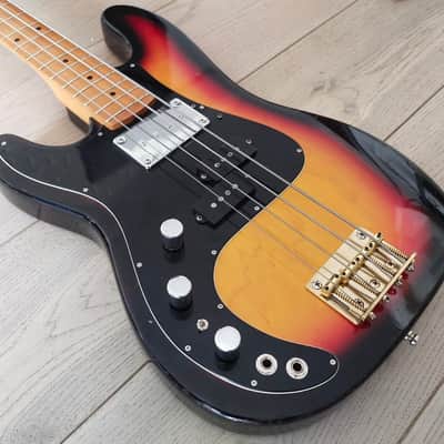 Hondo Precision Billy Sheehan update Lefty 1980s Sunburst image 7
