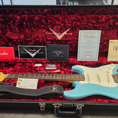 Fender Custom Shop Postmodern Journeyman Stratocaster 2016 Daphne Blue Relic Aged Roadworn American Vintage 60s 1960's Reissue USA Guitar close to Sonic Blue heavy relic post modern image 1