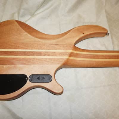 Left handed 6 string bass guitar, neck through body,  2015 Wood image 5