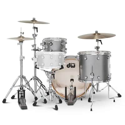 DW Limited Edition Design 3pc Drum Set 22/12/16 Titanium Satin image 3