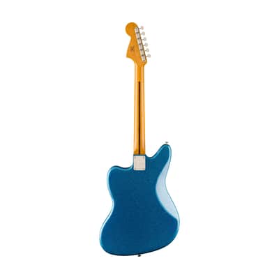 Squier FSR Classic Vibe 70s Jaguar Electric Guitar, Laurel FB, Blue Sparkle image 2