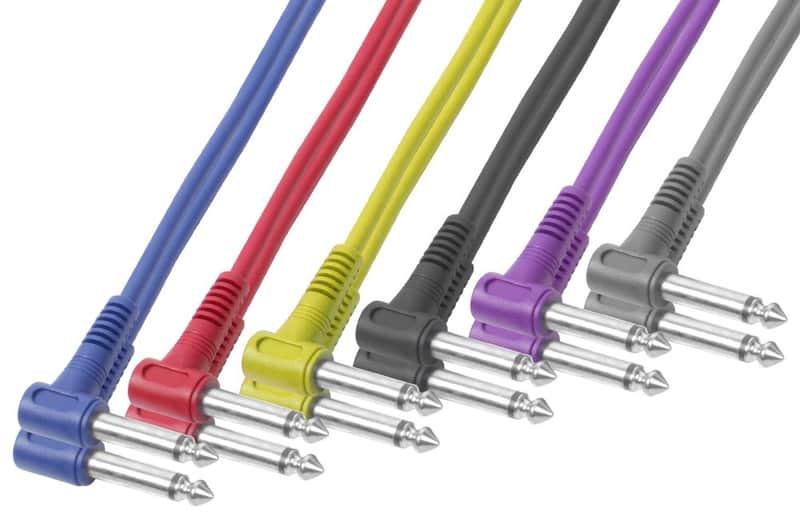 PD Connex Patchkabel Set Mono Klinke Winkel 6 Stück 0,5m farbig image 1