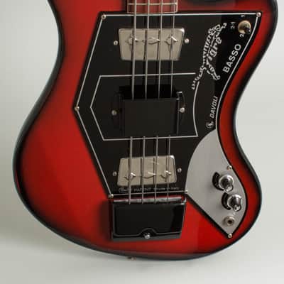 Wandre  Tigre Semi-Hollow Body Electric Bass Guitar (1965), black tolex hard shell case. image 13