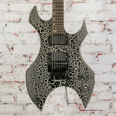 Unbranded Kit Built Warlock Style Electric Guitar Black w/ White Crackle Finish x8408 (USED) image 1
