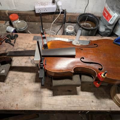 Revived Old German Flush-neck 4/4 Fiddle Good Antique Violin w/ Original Case & Vintage Brazilwood Bow w/ New HairUnlabeled 4/4 Fiddle 4/4 Violin 1890s image 9