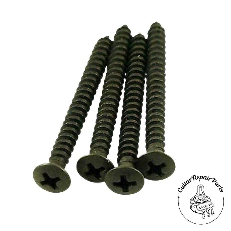 Bolt-On Neck Plate Mount Screws #8 x 1-3/4" (4 pcs) -  Black image 1