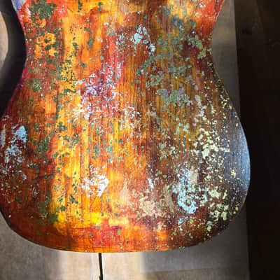 Telecaster Massa Guitar body – Gold Leaf-Abstract Impression image 4