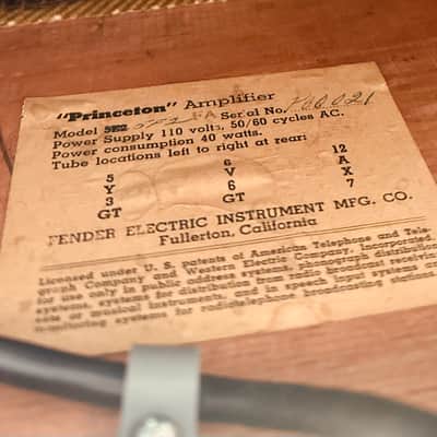 Fender Princeton tweed ~1957  5F2 - 5F2a image 5