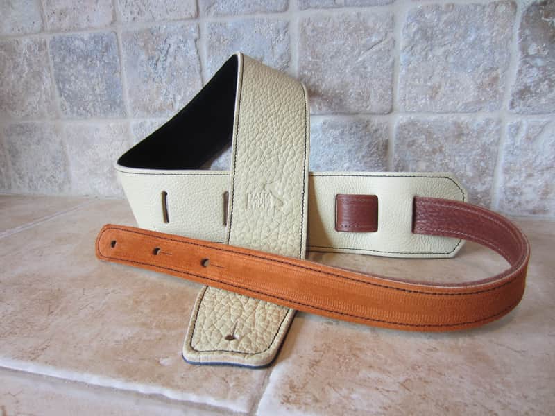 VINTAGE LEATHER GUITAR STRAPS 2025 "Vintage Country" Italia Leather Straps 2.5 INCH WIDE image 1