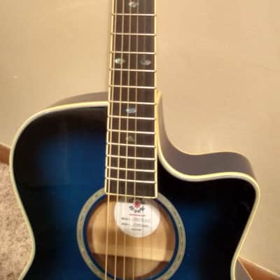 Daisy Rock DR6278 Wildwood Royal Blue Burst acoustic electric cutaway guitar image 8