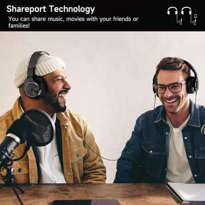 Wired Over Ear Headphones, Studio Monitor & Mixing DJ Headphones with 50mm Neodymium Drivers and 1/4 to 3.5mm Jack for Guitar AMP Podcast Piano Keyboard (Black) image 4