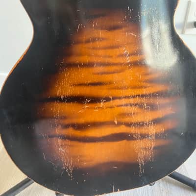 Harmony Ridgeway archtop acoustic  1943 Moon burst image 8