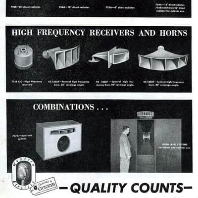 Western Electric 757A Studio Monitor Loudspeaker w/ 754A & 713 Drivers – Cabinet Decal – c.1946–48 – Original & Working image 13