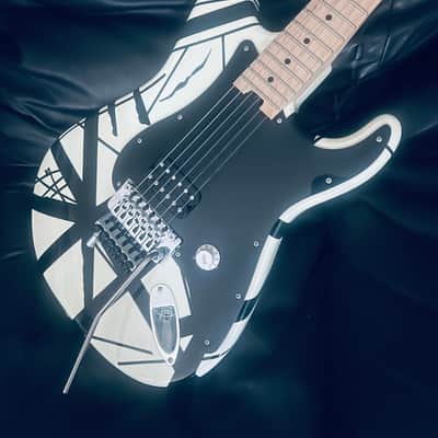 EVH Striped Series Electric Guitar 2013 - White with Black Stripes**ERUPTION!** image 11