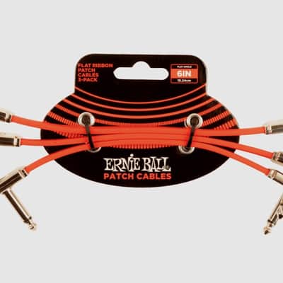 6" Flat Ribbon Patch Cable Multi-Shielded Low-Profile Low-Noise 3-Pack - Red - Multi-Effects - Stompbox & Studio Rack Interconnect image 1
