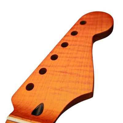 Strat Style neck Roasted flame maple with maple fretboard (Satin) image 2