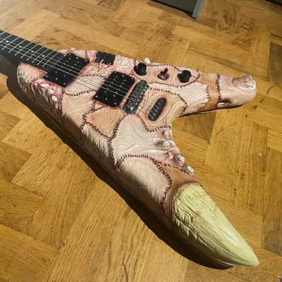 Destroyed Human Skin Custom Flying V Zemaitis image 2